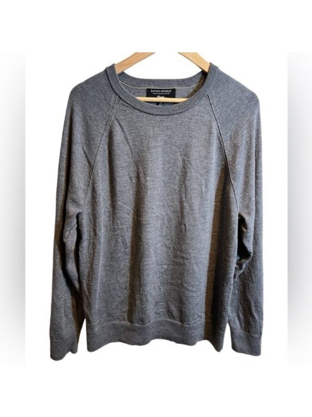 Banana Republic Men’s Sweater Merino wool from Italy's Zegna Bruffa Size XL Gray